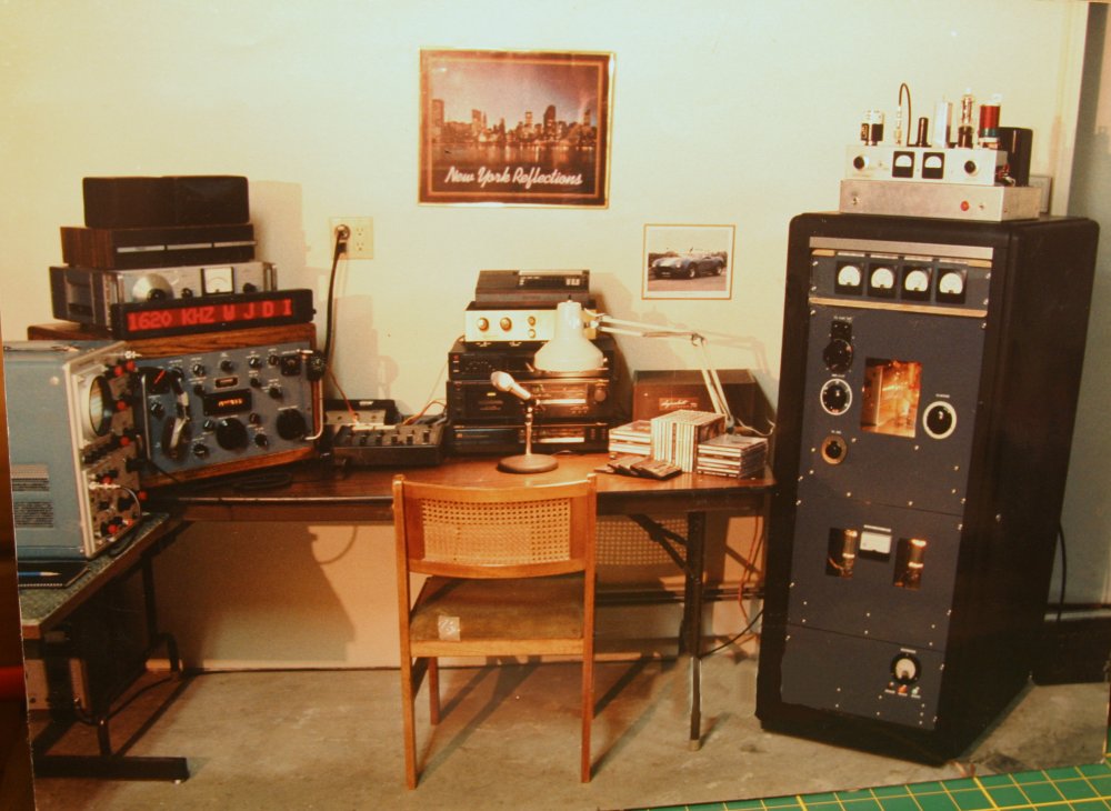 The 1989-1990 WJDI studio and 1,200 watt transmitter.